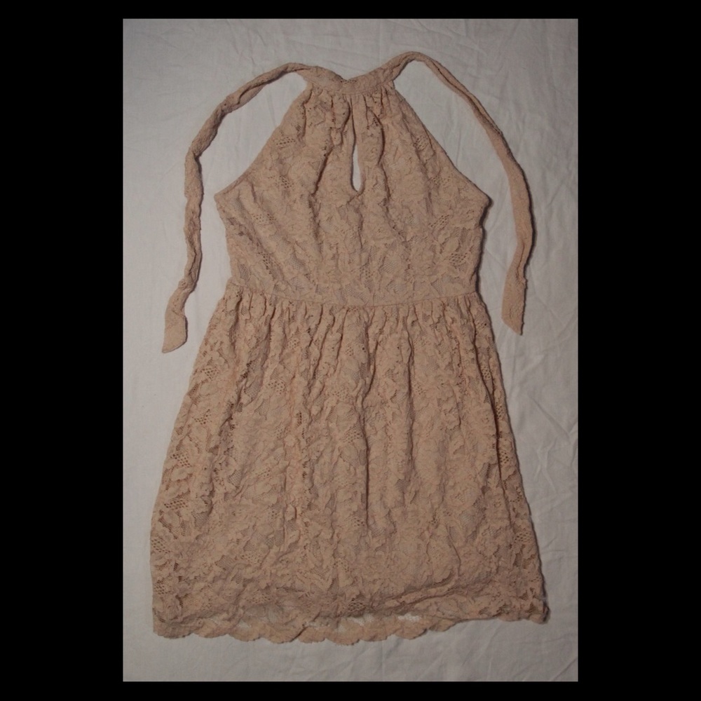 Forever 21 pink lace halter dress